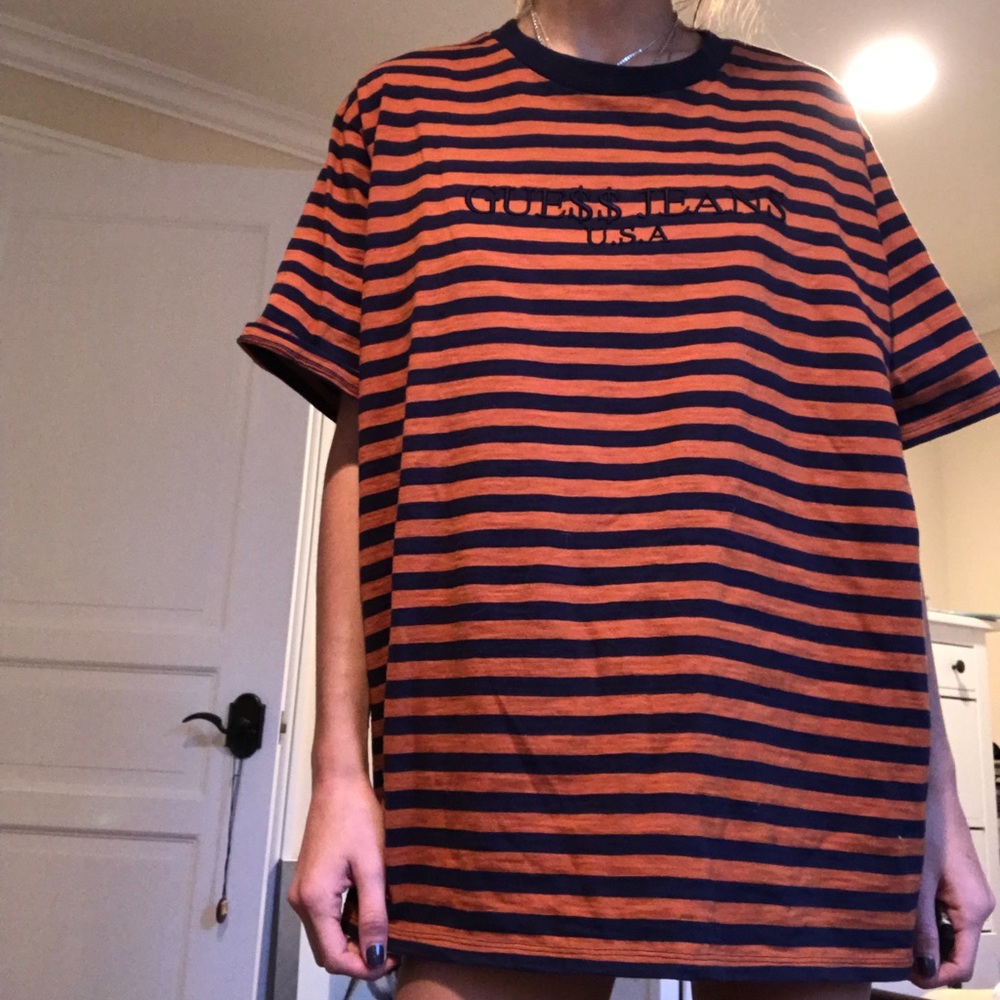 Authentic guess x ASAP rocky striped t shirt